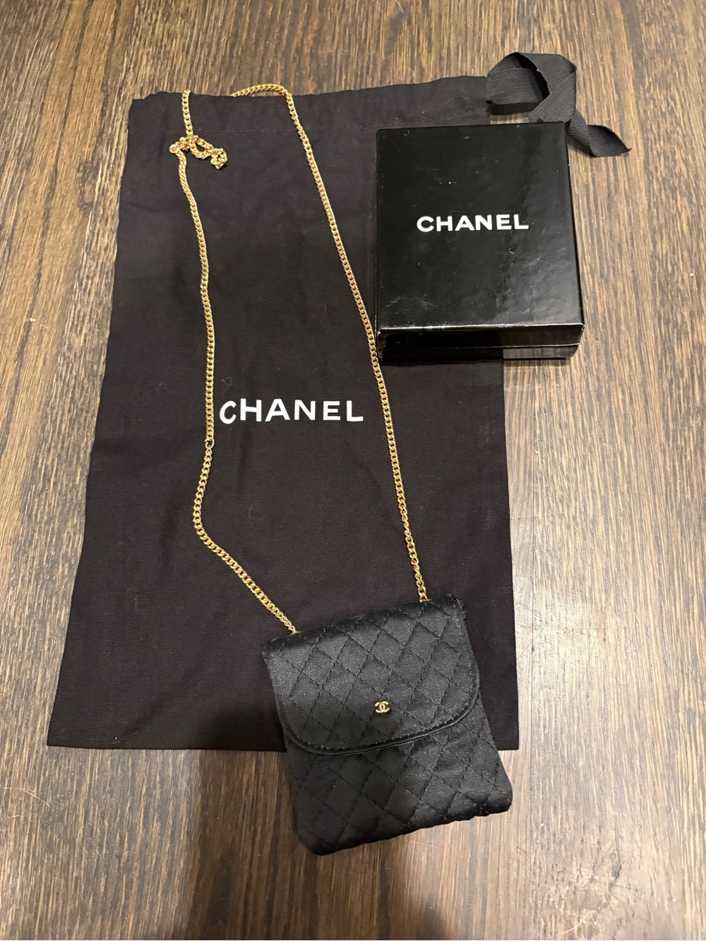 Vintage CHANEL Quilted Mini stain purse necklace or micro mini shoulder bag